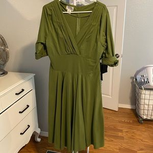 Army Green Delores Swing Dress